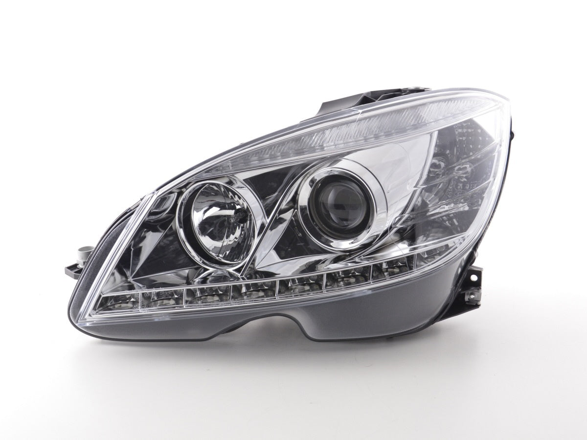Scheinwerfer Set Daylight LED TFL-Optik Mercedes C-Klasse W204 07-10 chrom Scheinwerfer Set Daylight LED TFL-Optik Mercedes C-Klasse W204 07-10 chrom